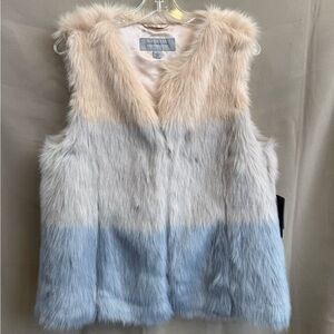 NWT Marc New York Ombre Faux Fur Vest Pink Gray Women’s Size Large